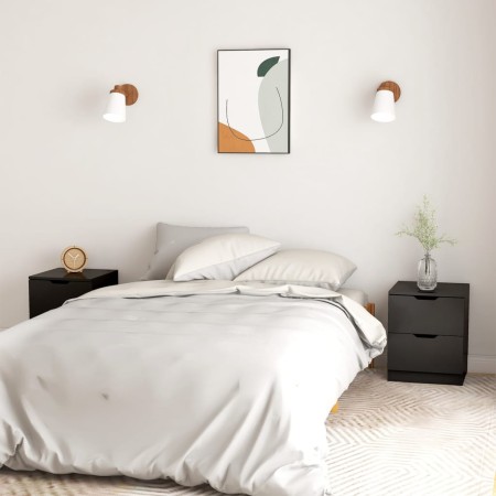 Mesitas de noche 2 uds madera de ingeniería negro 40x40x50 cm de vidaXL, Mesitas de noche - Ref: Foro24-326726, Precio: 102,6...