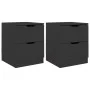 Nightstands 2 pcs engineered wood black 40x40x50 cm by vidaXL, Nightstands - Ref: Foro24-326726, Price: 101,16 €, Discount: %