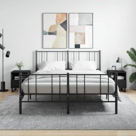 Mesitas de noche 2 uds madera ingeniería negro 40x35x47,5 cm Mesitas de noche 2 uds madera ingeniería negro 40x35x47,5 cm