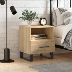 Mesita de noche madera de ingeniería roble Sonoma 40x35x47,5 cm Mesita de noche madera de ingeniería roble Sonoma 40x35x47,5 cm