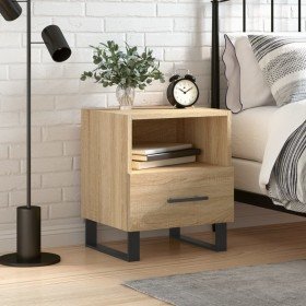 Mesita de noche madera de ingeniería roble Sonoma 40x35x47,5 cm Mesita de noche madera de ingeniería roble Sonoma 40x35x47,5 cm