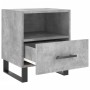 Mesita de noche madera ingeniería gris hormigón 40x35x47,5 cm