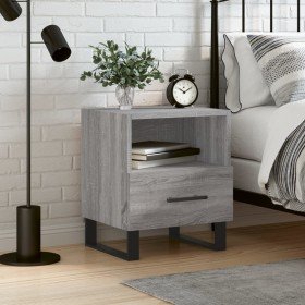 Mesita de noche madera de ingeniería gris Sonoma 40x35x47,5 cm Mesita de noche madera de ingeniería gris Sonoma 40x35x47,5 cm
