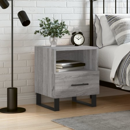 Mesita de noche madera de ingeniería gris Sonoma 40x35x47,5 cm