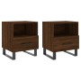 Mesita noche 2 uds madera ingeniería marrón roble 40x35x47,5 cm