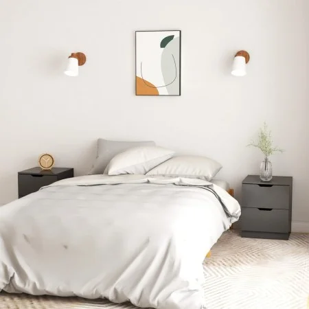 Bedside tables 2 units engineered wood gray 40x40x50 cm by vidaXL, Nightstands - Ref: Foro24-326728, Price: 122,44 €, Discoun...