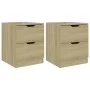 Mesitas noche 2 uds madera ingeniería roble Sonoma 40x40x50 cm de vidaXL, Mesitas de noche - Ref: Foro24-326730, Precio: 113,...