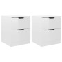 Nightstands 2 pcs glossy white engineered wood 40x40x50 cm by vidaXL, Nightstands - Ref: Foro24-326736, Price: 107,80 €, Disc...