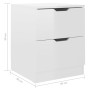 Nightstands 2 pcs glossy white engineered wood 40x40x50 cm by vidaXL, Nightstands - Ref: Foro24-326736, Price: 107,80 €, Disc...