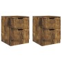 Nachttische 2 Stk. Holzwerkstoff Räuchereiche 40x40x50 cm von vidaXL, Nachttische - Ref: Foro24-326740, Preis: 83,07 €, Rabat...