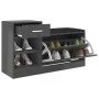 Graue Schuhbank aus Holzwerkstoff, 94,5 x 31 x 57 cm von vidaXL, Schuhregale und Schuhorganisatoren - Ref: Foro24-326743, Pre...