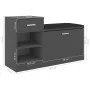 Graue Schuhbank aus Holzwerkstoff, 94,5 x 31 x 57 cm von vidaXL, Schuhregale und Schuhorganisatoren - Ref: Foro24-326743, Pre...