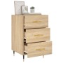 Mesita de noche madera de ingeniería roble Sonoma 40x40x66 cm