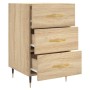 Mesita de noche madera de ingeniería roble Sonoma 40x40x66 cm