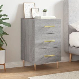 Mesita de noche madera de ingeniería gris Sonoma 40x40x66 cm Mesita de noche madera de ingeniería gris Sonoma 40x40x66 cm