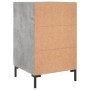 Mesita de noche madera de ingeniería gris hormigón 40x40x66 cm