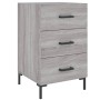 Mesita de noche madera de ingeniería gris Sonoma 40x40x66 cm