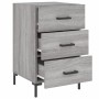 Mesita de noche madera de ingeniería gris Sonoma 40x40x66 cm