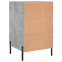 Mesita de noche madera de ingeniería gris hormigón 40x40x66 cm