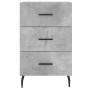 Mesita de noche madera de ingeniería gris hormigón 40x40x66 cm