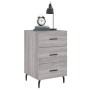 Mesita de noche madera de ingeniería gris Sonoma 40x40x66 cm