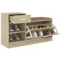 Schuhbank aus Holzwerkstoff Sonoma-Eiche 94,5x31x57 cm von vidaXL, Schuhregale und Schuhorganisatoren - Ref: Foro24-326744, P...