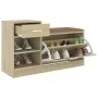 Schuhbank aus Holzwerkstoff Sonoma-Eiche 94,5x31x57 cm von vidaXL, Schuhregale und Schuhorganisatoren - Ref: Foro24-326744, P...