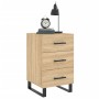 Mesita de noche madera de ingeniería roble Sonoma 40x40x66 cm