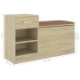 Schuhbank aus Holzwerkstoff Sonoma-Eiche 94,5x31x57 cm von vidaXL, Schuhregale und Schuhorganisatoren - Ref: Foro24-326744, P...