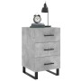 Mesita de noche madera de ingeniería gris hormigón 40x40x66 cm