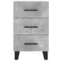 Mesita de noche madera de ingeniería gris hormigón 40x40x66 cm