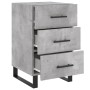 Mesita de noche madera de ingeniería gris hormigón 40x40x66 cm