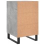 Mesita de noche madera de ingeniería gris hormigón 40x40x66 cm