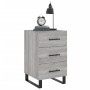 Mesita de noche madera de ingeniería gris Sonoma 40x40x66 cm