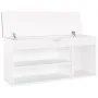 Banco zapatero con cojín madera ingeniería blanco 104x30x49 cm de vidaXL, Zapateros y organizadores de calzado - Ref: Foro24-...