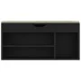 Shoe bench with black engineered wood cushion 104x30x49 cm by vidaXL, Shoe racks and shoe organizers - Ref: Foro24-326751, Pr...