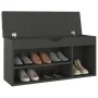 Shoe bench with gray engineered wood cushion 104x30x49 cm by vidaXL, Shoe racks and shoe organizers - Ref: Foro24-326752, Pri...