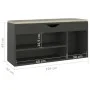 Shoe bench with gray engineered wood cushion 104x30x49 cm by vidaXL, Shoe racks and shoe organizers - Ref: Foro24-326752, Pri...