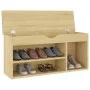 Shoe bench with Sonoma engineered wood cushion 104x30x49 cm by vidaXL, Shoe racks and shoe organizers - Ref: Foro24-326753, P...