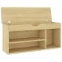 Shoe bench with Sonoma engineered wood cushion 104x30x49 cm by vidaXL, Shoe racks and shoe organizers - Ref: Foro24-326753, P...