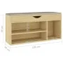 Shoe bench with Sonoma engineered wood cushion 104x30x49 cm by vidaXL, Shoe racks and shoe organizers - Ref: Foro24-326753, P...