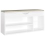 Shoe bench with cushion, engineered wood, glossy white. by vidaXL, Shoe racks and shoe organizers - Ref: Foro24-326756, Price...