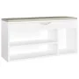 Shoe bench with cushion, engineered wood, glossy white. by vidaXL, Shoe racks and shoe organizers - Ref: Foro24-326756, Price...