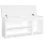 Shoe bench with cushion, engineered wood, glossy white. by vidaXL, Shoe racks and shoe organizers - Ref: Foro24-326756, Price...
