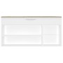 Shoe bench with cushion, engineered wood, glossy white. by vidaXL, Shoe racks and shoe organizers - Ref: Foro24-326756, Price...