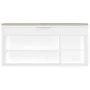 Shoe bench with cushion, engineered wood, glossy white. by vidaXL, Shoe racks and shoe organizers - Ref: Foro24-326756, Price...