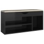 vi Shoe bench with glossy black engineered wood cushion by vidaXL, Shoe racks and shoe organizers - Ref: Foro24-326757, Price...