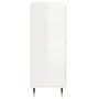Aparador de madera contrachapada blanco brillante 69,5x34x90 cm