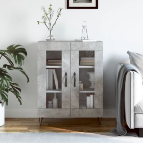 Aparador de madera de ingeniería gris hormigón 69,5x34x90 cm Aparador de madera de ingeniería gris hormigón 69,5x34x90 cm