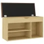 Shoe bench with Sonoma engineered wood cushion 80x30x47 cm by vidaXL, Shoe racks and shoe organizers - Ref: Foro24-326762, Pr...